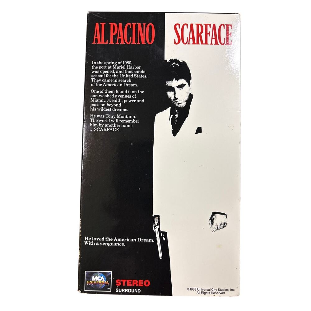 Scarface VHS 1990 movie 2 Tape Set Video Al Pacino MCA gangster classic film